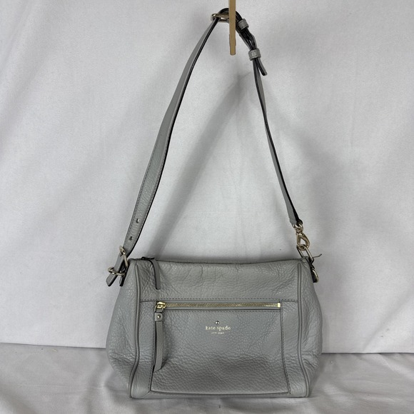 Kate Spade Cobble Hill Handbag Shoulder Bag Soft Pebble Leather Harris Gray - Picture 1 of 11